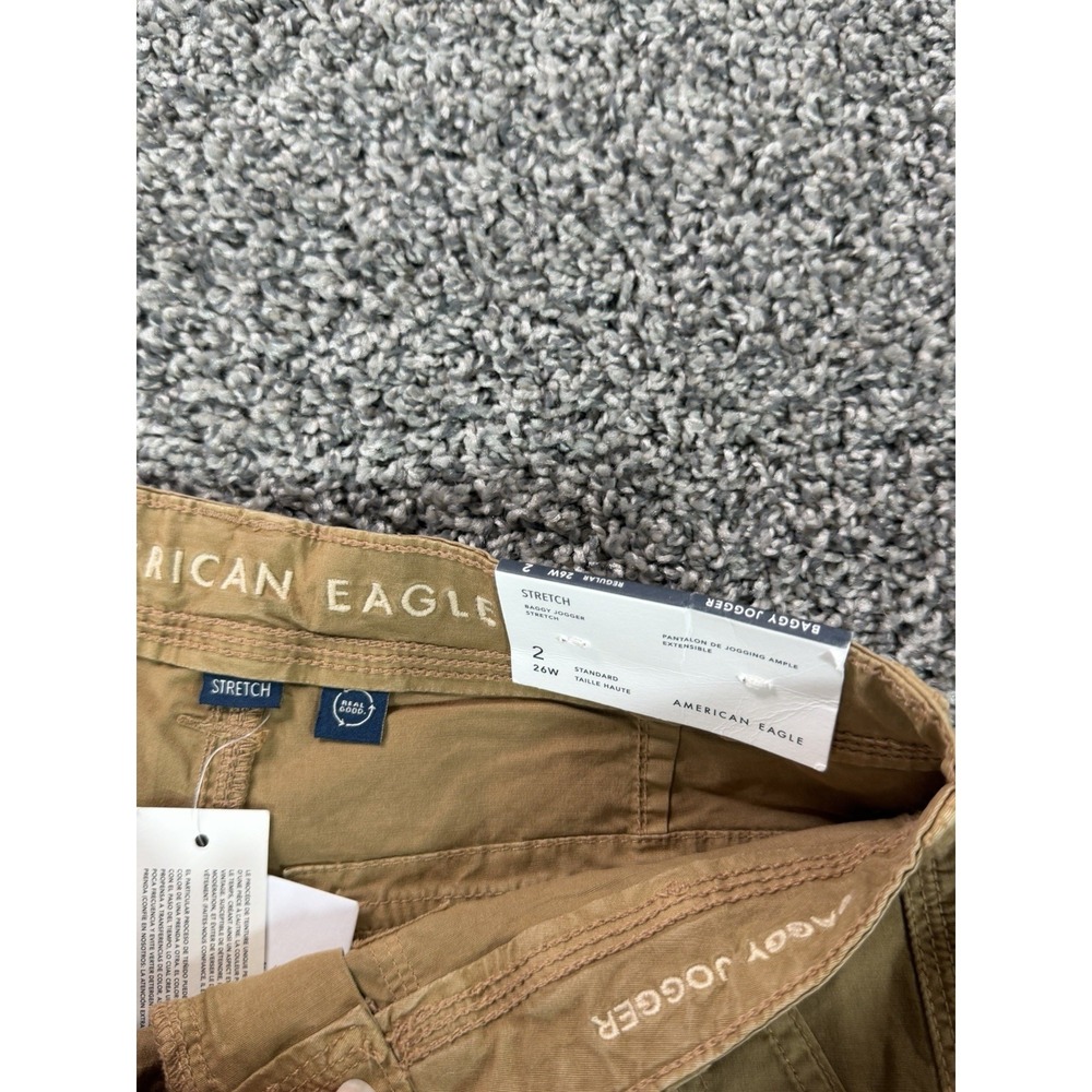 American Eagle Baggy Jogger Cargo Pants Women's Size 2 Beige NWT Baggy - Picture 4 of 12
